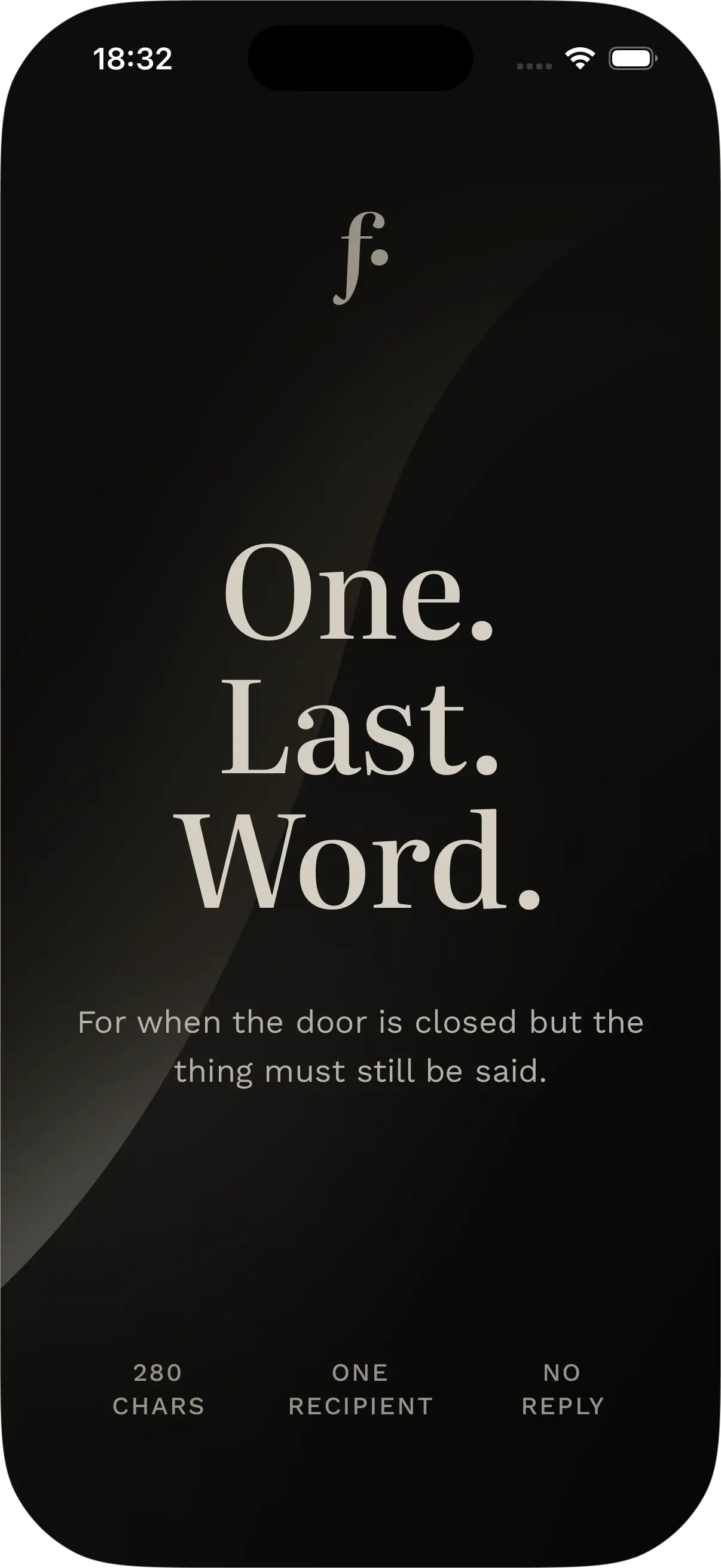 Final app — Welcome screen